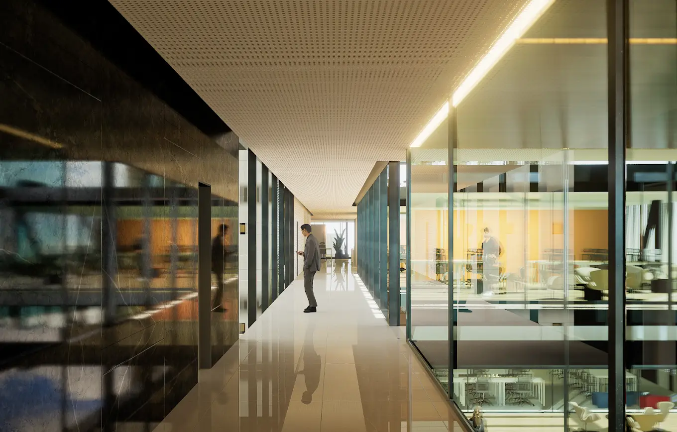 Aikon Global Centre — interior oficinas