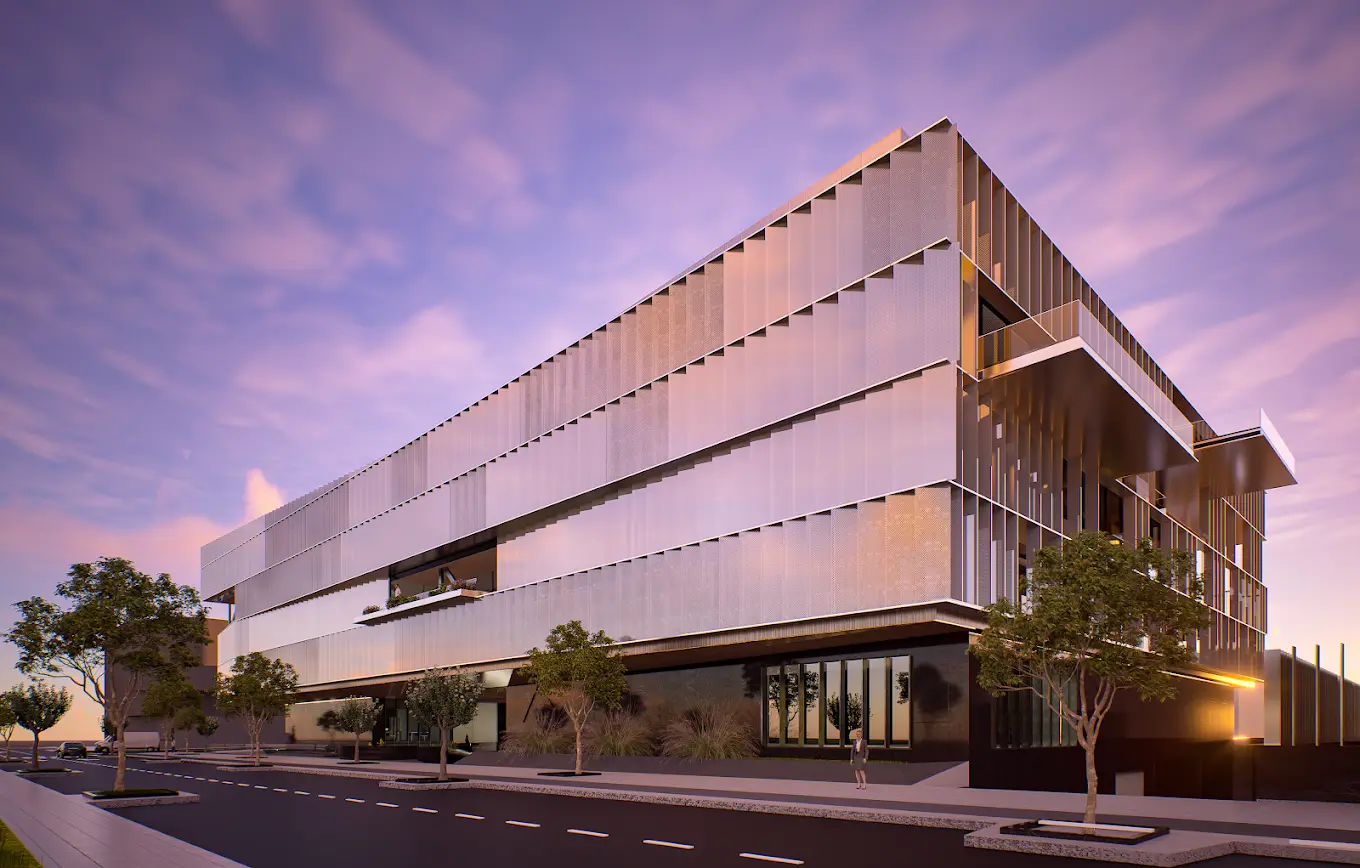 Aikon Global Centre — vista atardecer